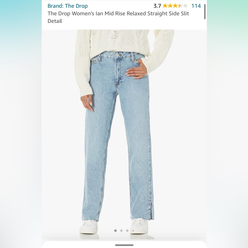 The Drop Jeans, Lightwash, raw hem w/cut detail